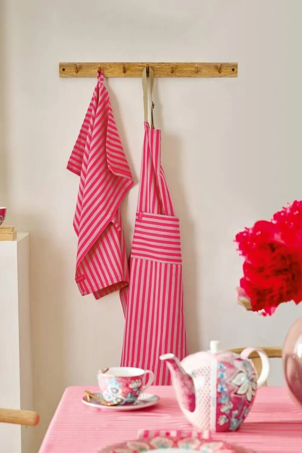 Pip Studio Keittiötekstiilit|keittiöpyyhe Stripes 65x65 cm 2 kpl Pink