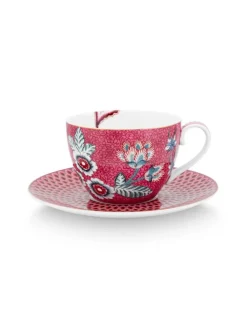 Pip Studio Astiat|kuppi & aluslautanen Flower Festival 280 ml 2 kpl