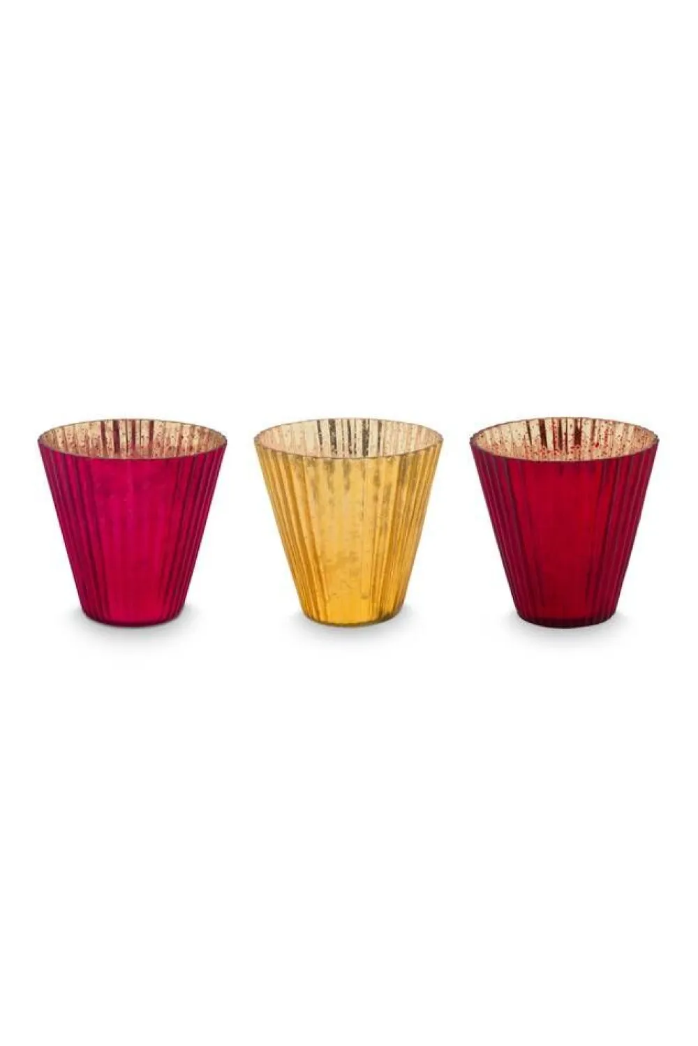Pip Studio Lyhdyt Ja Kynttilänjalat|kynttilälyhty Glass 10x10,5 cm 3 kpl Red 3 kpl