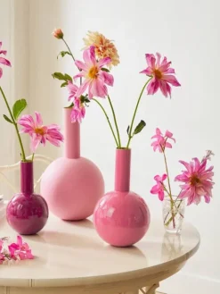 Pip Studio Lyhdyt Ja Kynttilänjalat|kynttilänjalka lasia Swirl M 22 cm Pink