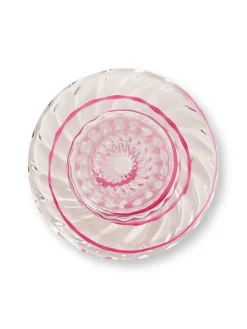 Pip Studio Lyhdyt Ja Kynttilänjalat|kynttilänjalka lasia Swirl S 20 cm Pink