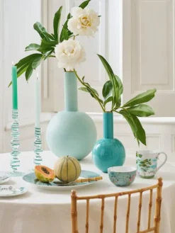 Pip Studio Lyhdyt Ja Kynttilänjalat|kynttilänjalka Swirl Light Blue M 22 cm