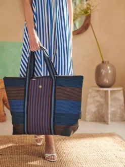 Pip Studio Laukut Ja Kassit|laukku Tilda Large Stripe Blue 66x20x44 cm