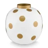 Pip Studio Maljakot Ja Ruukut|maljakko Metal Dots 23 cm White-Gold