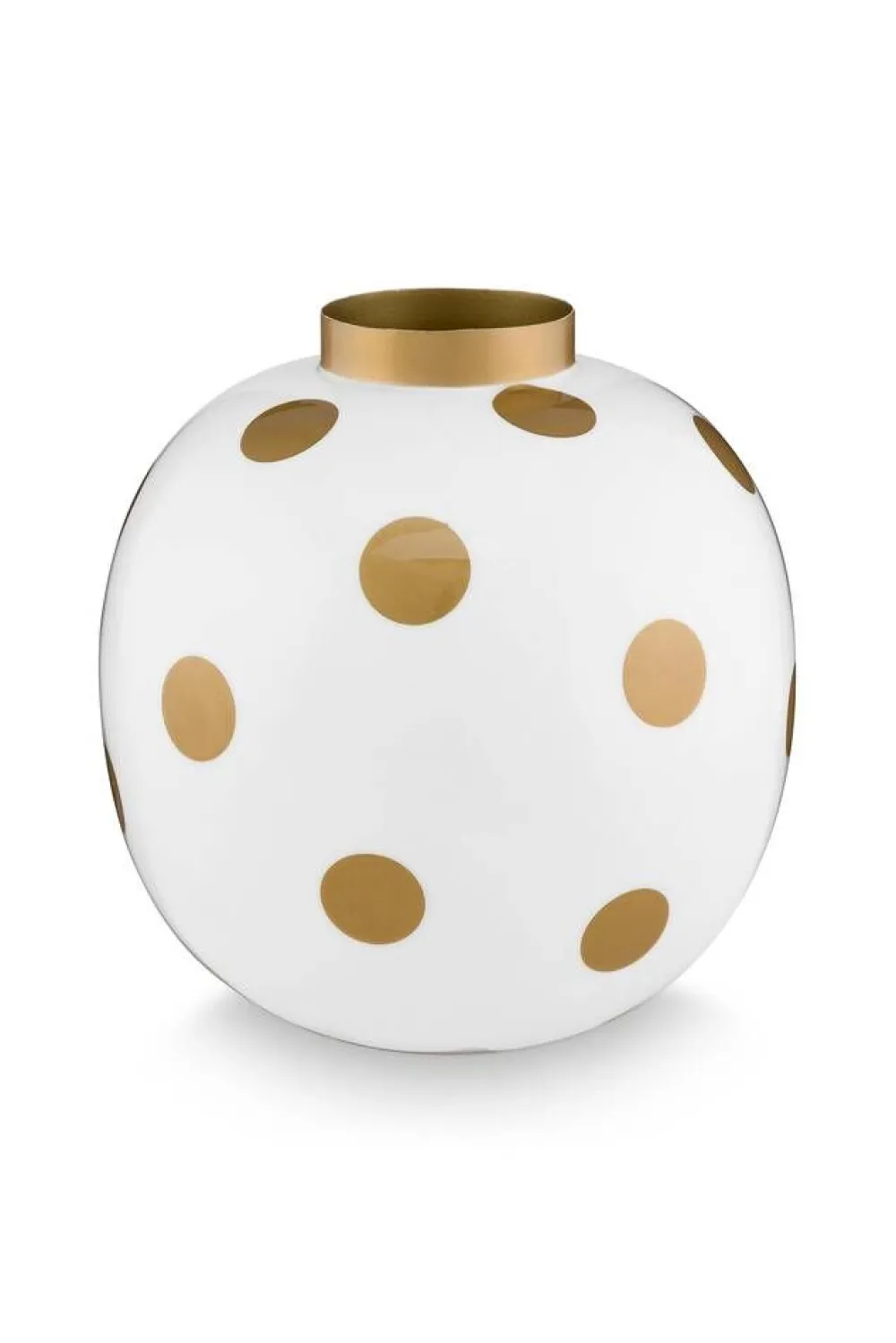 Pip Studio Maljakot Ja Ruukut|maljakko Metal Dots 23 cm White-Gold
