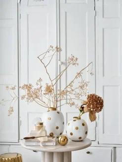 Pip Studio Maljakot Ja Ruukut|maljakko Metal Dots 23 cm White-Gold