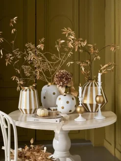 Pip Studio Maljakot Ja Ruukut|maljakko Metal Dots 23 cm White-Gold