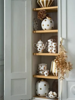 Pip Studio Maljakot Ja Ruukut|maljakko Metal Dots 23 cm White-Gold