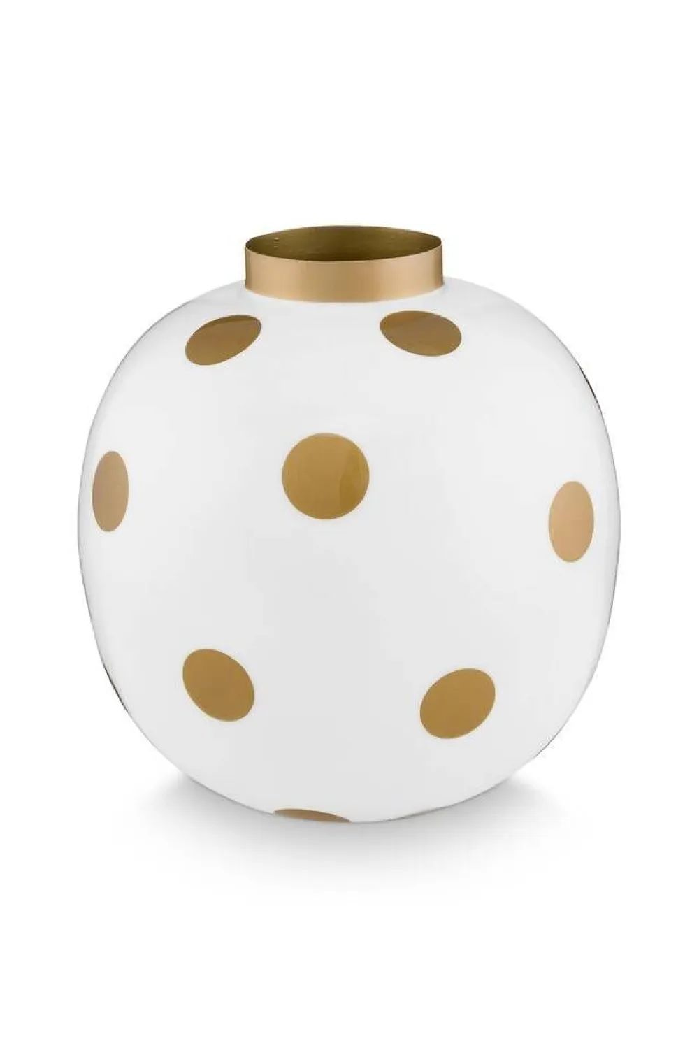 Pip Studio Maljakot Ja Ruukut|maljakko Metal Dots 23 cm White-Gold