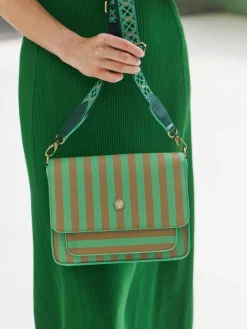 olkalaukku Fenna Medium Stripe Green 25x7x20 cm><noscript><img width=