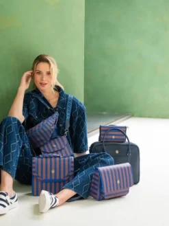 Pip Studio Laukut Ja Kassit|olkalaukku Frances Small Stripe Blue 19x7x17,5 cm