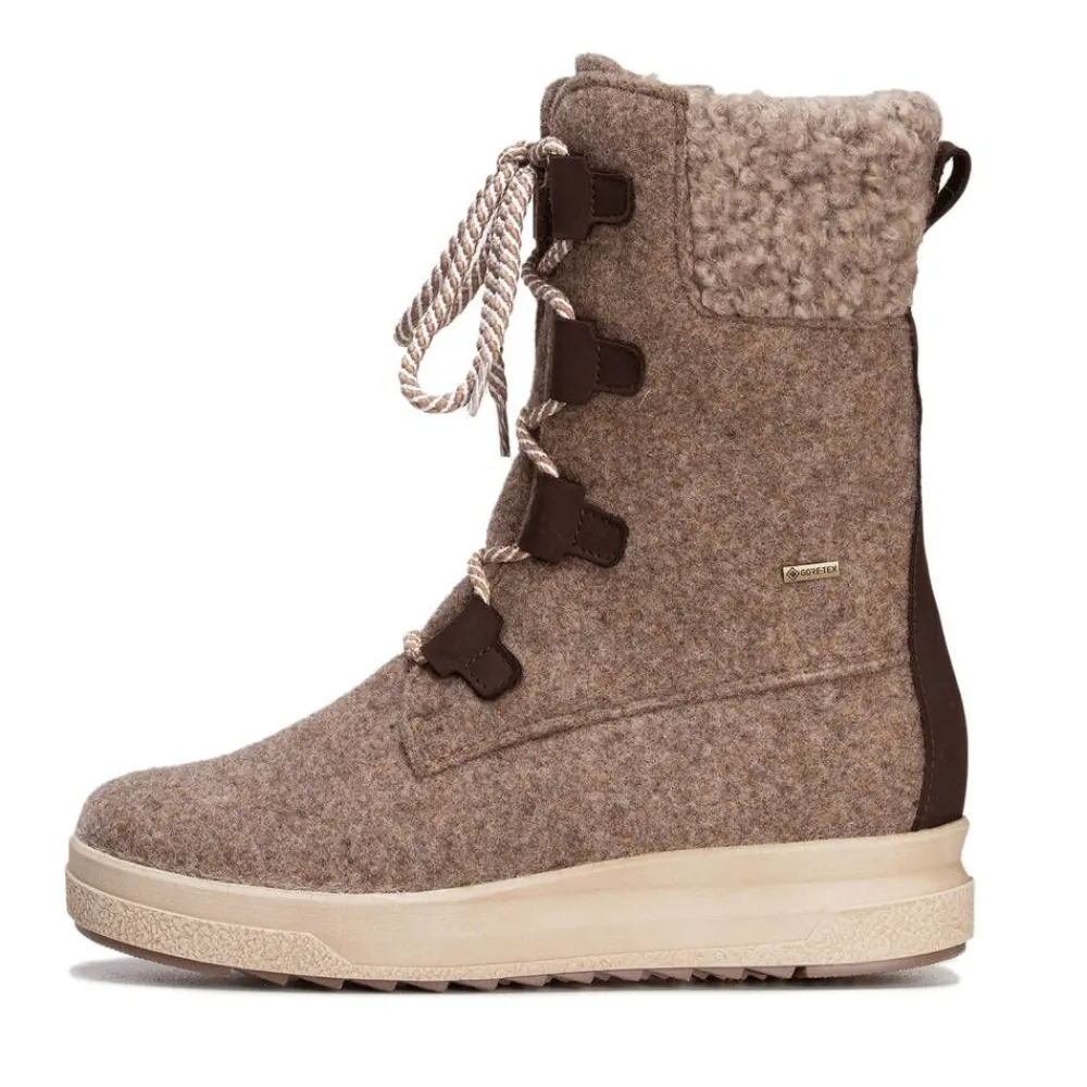 Pomar Nilkkurit|pitopohjakengät Reki 102 Sand Felt / Bark Waxy / Wool