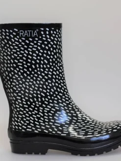 RATIA Kumisaappaat|kumisaappaat Sade Musta / valkoinen