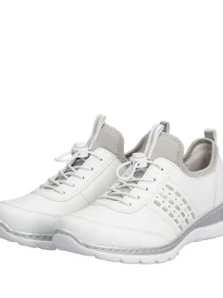 Rieker Kävelykengät|kävelykengät L3259-80 80 Weiss / Rose / Silver /Perlcloud