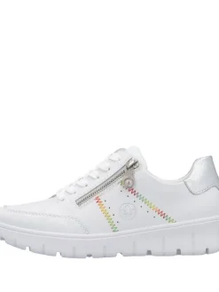 Rieker Tennarit Ja Sneakerit|Kävelykengät|tennarit N1313-80 Weiss Silber 80 Weiss/silber/weiss