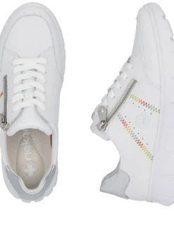 Rieker Tennarit Ja Sneakerit|Kävelykengät|tennarit N1313-80 Weiss Silber 80 Weiss/silber/weiss