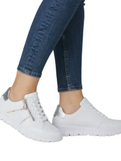 Rieker Tennarit Ja Sneakerit|Kävelykengät|tennarit N1313-80 Weiss Silber 80 Weiss/silber/weiss