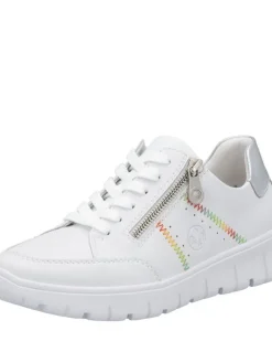 Rieker Tennarit Ja Sneakerit|Kävelykengät|tennarit N1313-80 Weiss Silber 80 Weiss/silber/weiss