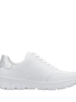 Rieker Tennarit Ja Sneakerit|Kävelykengät|tennarit N1313-80 Weiss Silber 80 Weiss/silber/weiss