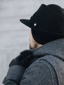Salon lakkitehdas Hatut, Huivit Ja Käsineet|huopahattu Jouni Crush Earflaps MUSTA