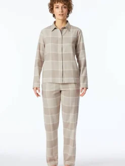 Schiesser Yö- Ja Oloasut|flanellipyjama 181991 409 Beige