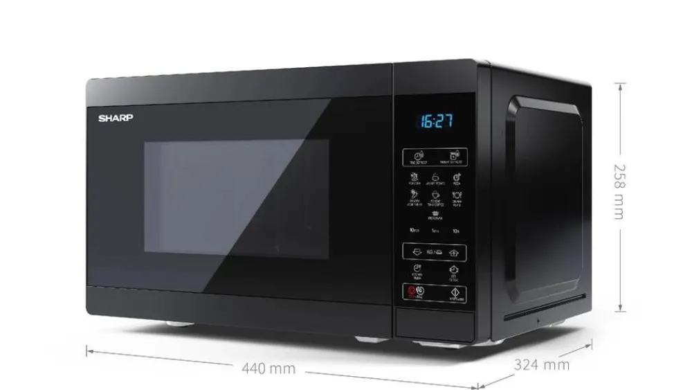 Sharp Mikroaaltouunit|mikro YC-MS02E-B musta