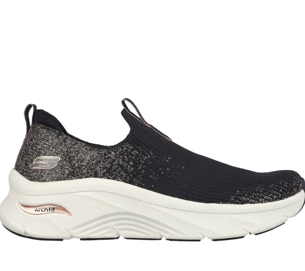 Skechers Tennarit Ja Sneakerit|sneakerit Womens Arch Fit D'Lux BKRG BKRG Black Rosegold