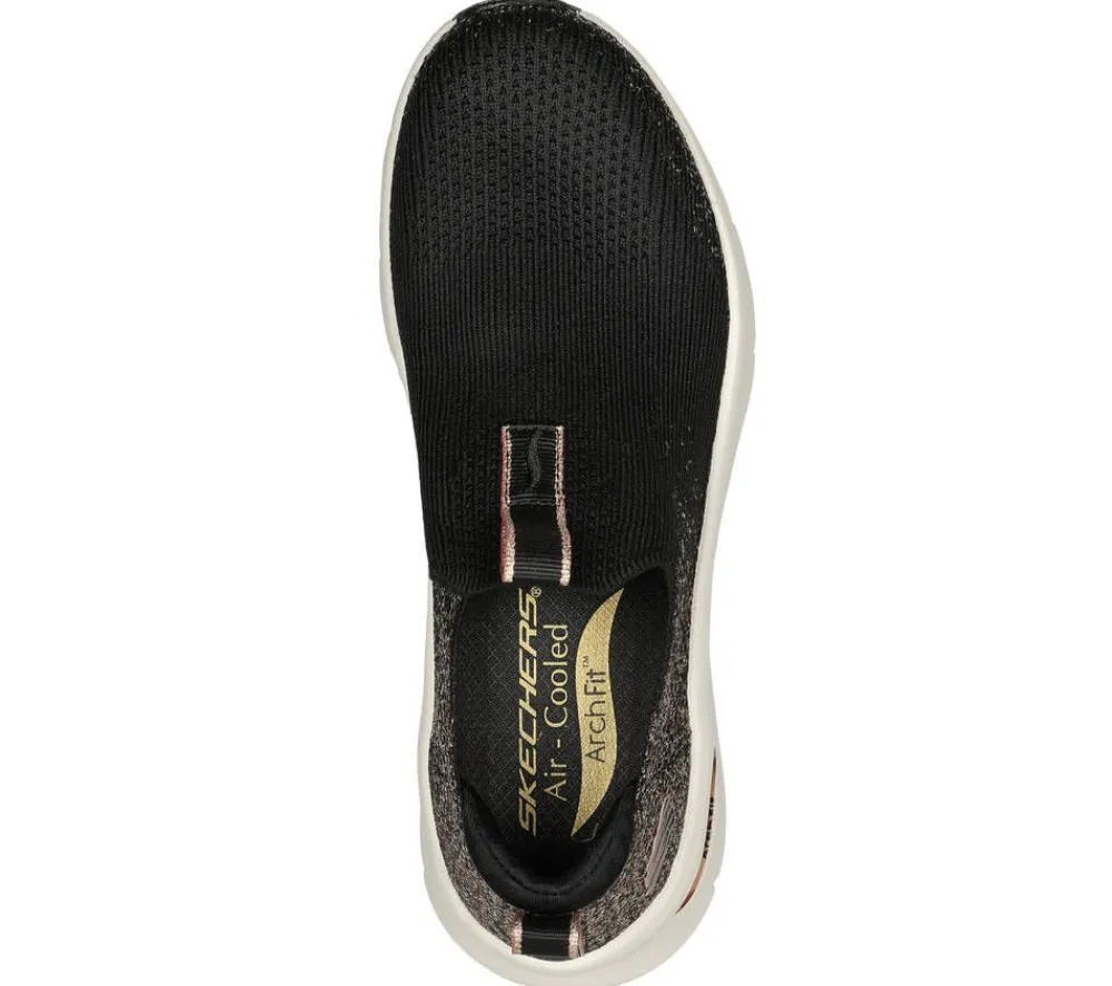 Skechers Tennarit Ja Sneakerit|sneakerit Womens Arch Fit D'Lux BKRG BKRG Black Rosegold