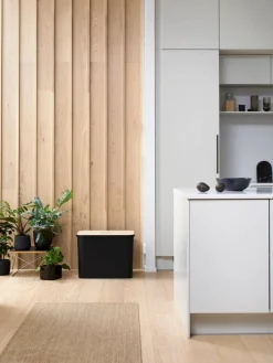 Smartstore Paperikorit Ja Roska-Astiat|Collect lajitteluastiasetti vanerikannella 76 L musta