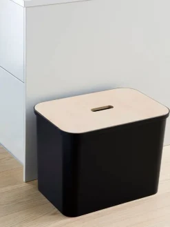 Smartstore Paperikorit Ja Roska-Astiat|Collect lajitteluastia vanerikannella 76 L musta