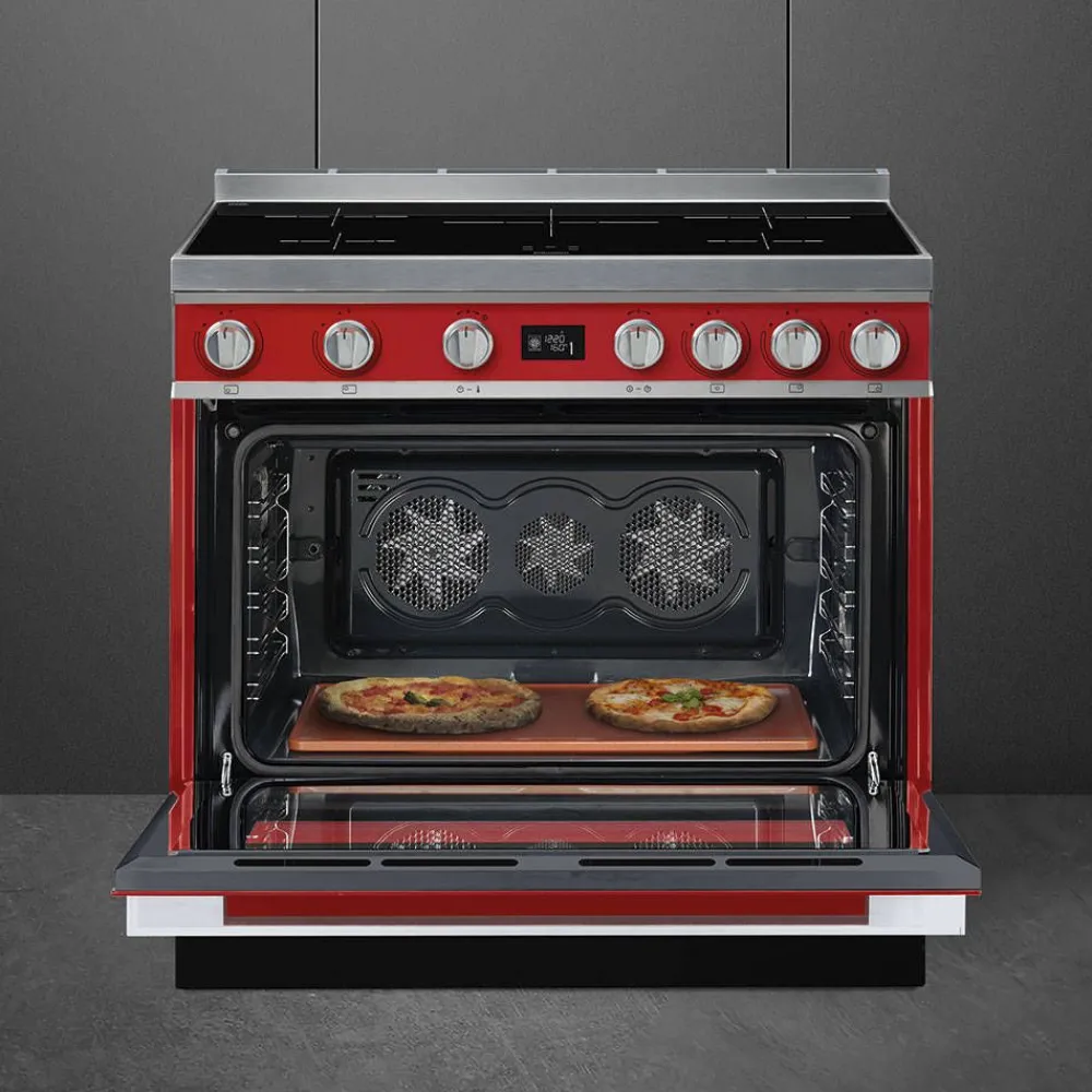 Smeg Uunit Ja Liedet|induktioliesi monitoimiuunilla CPF9IPR Portofino punainen