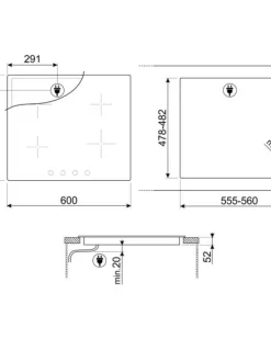 Smeg Uunit Ja Liedet|induktiotaso 60 cm SI364BM musta