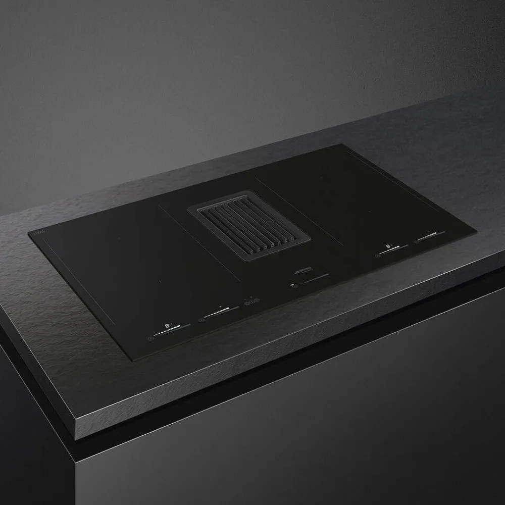 induktiotaso/liesituuletin HOBD682D1 80 cm musta>Smeg New