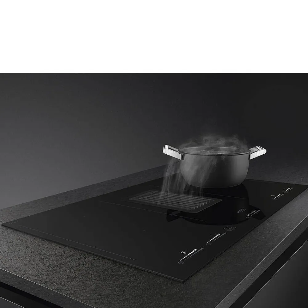 induktiotaso/liesituuletin HOBD682D1 80 cm musta>Smeg New