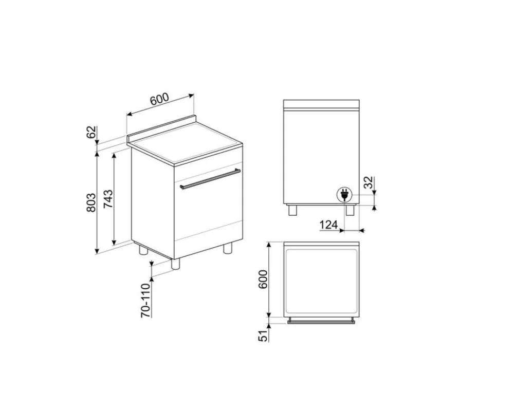 liesi 60 cm C6IPX9-1 teräs>Smeg Best