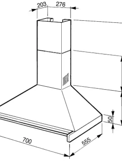 Smeg Liesituulettimet|liesituuletin 70 cm KD70FX teräs