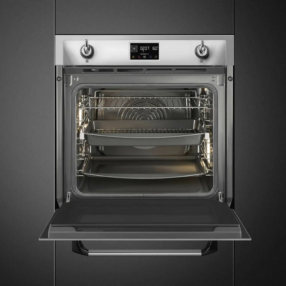 SOP6902S2PX 60cm yhdistelmähöyryuuni Viktoria, teräs>Smeg Online