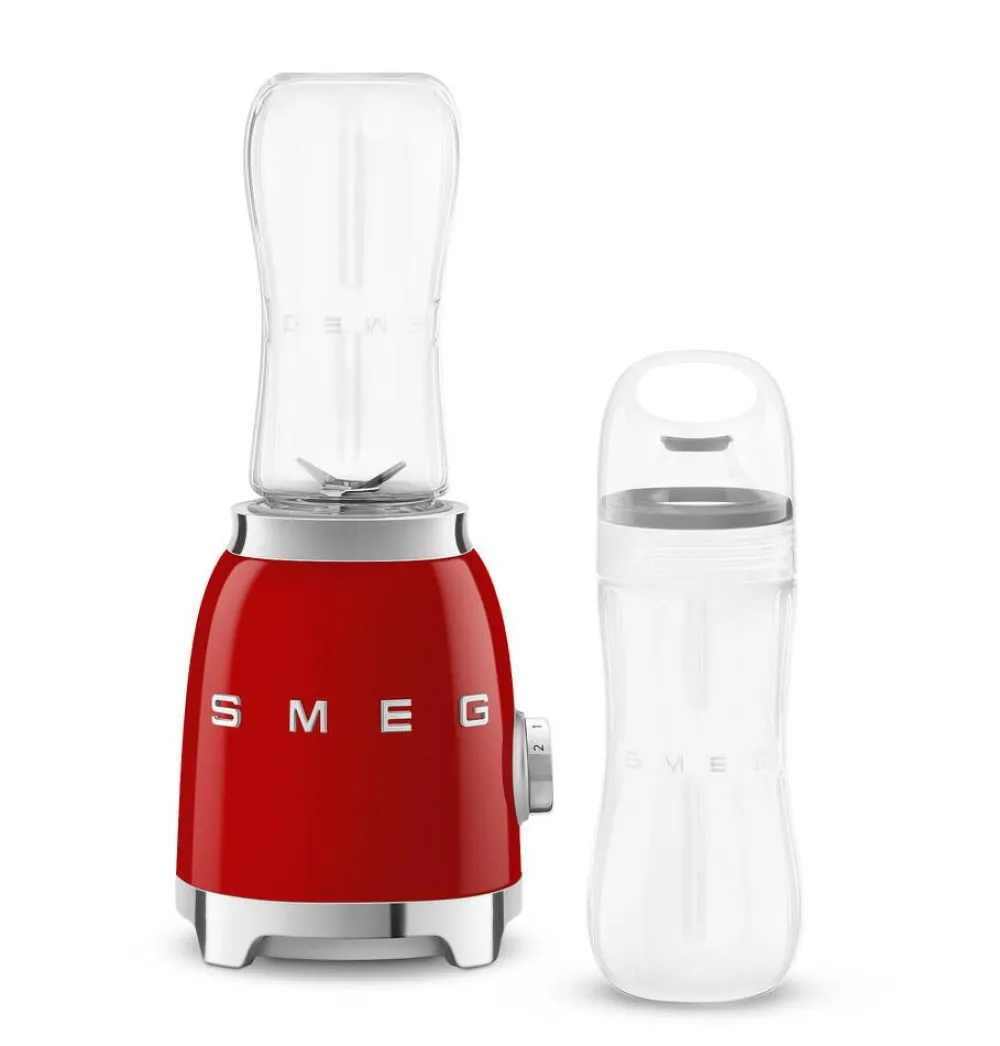 tehosekoitin kahdella 600 ml pullolla, PBF01RDEU punain>Smeg Discount