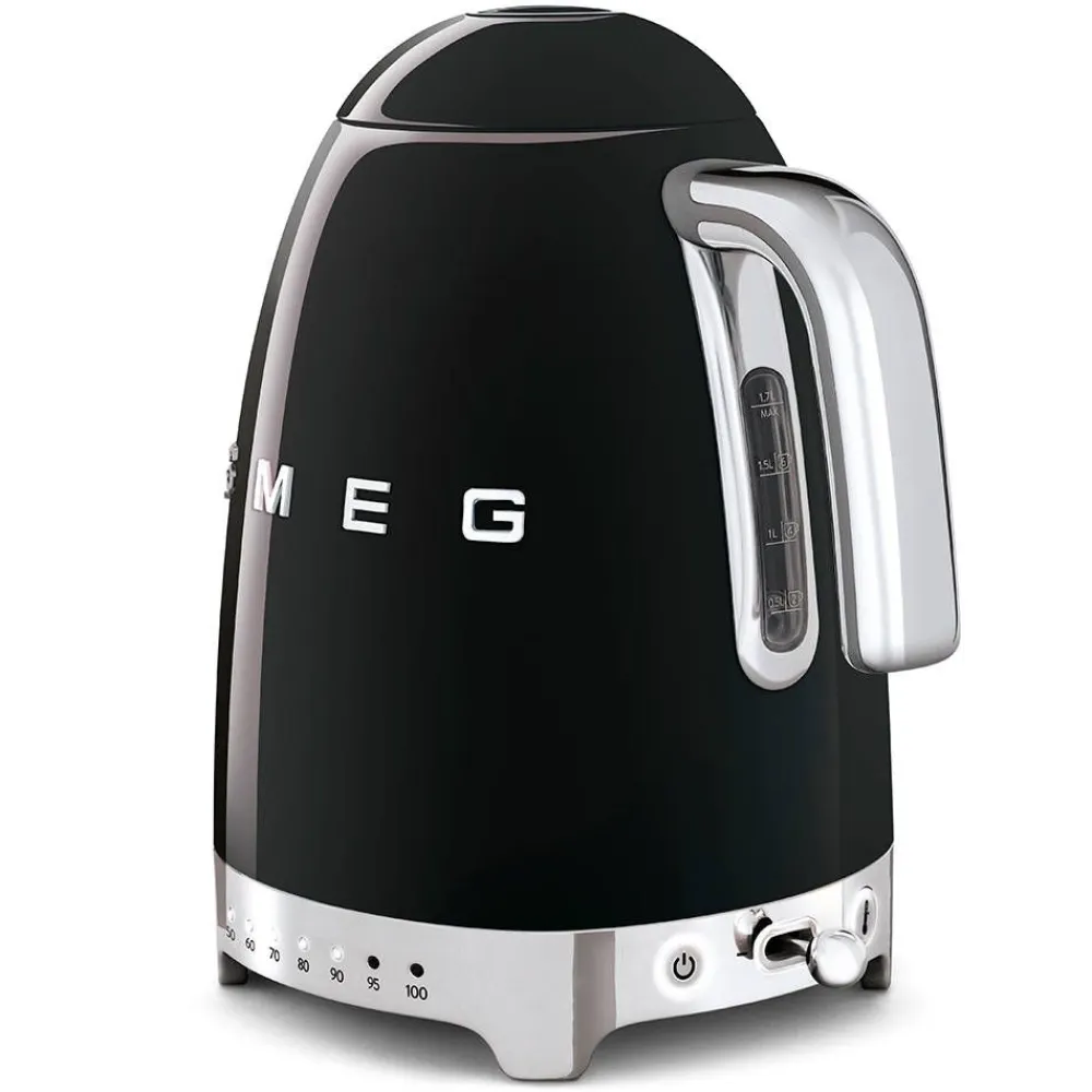 Smeg Kahvi Ja Kuumat Juomat|vedenkeitin KLF04BLEU lämpötilan säädöllä, musta