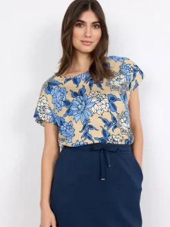 Soyaconcept Trikoopaidat Ja Colleget|paita Felicity Aop 415 4800 Tiili / Beige