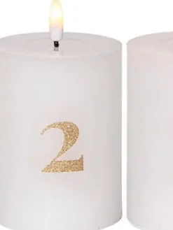 Star Trading Koriste- Ja Kausivalot|LED-kynttilä Flamme Advent valkoinen 4 kpl