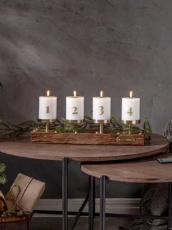 Star Trading Koriste- Ja Kausivalot|LED-kynttilä Flamme Advent valkoinen 4 kpl