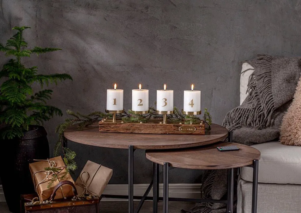 Star Trading Koriste- Ja Kausivalot|LED-kynttilä Flamme Advent valkoinen 4 kpl