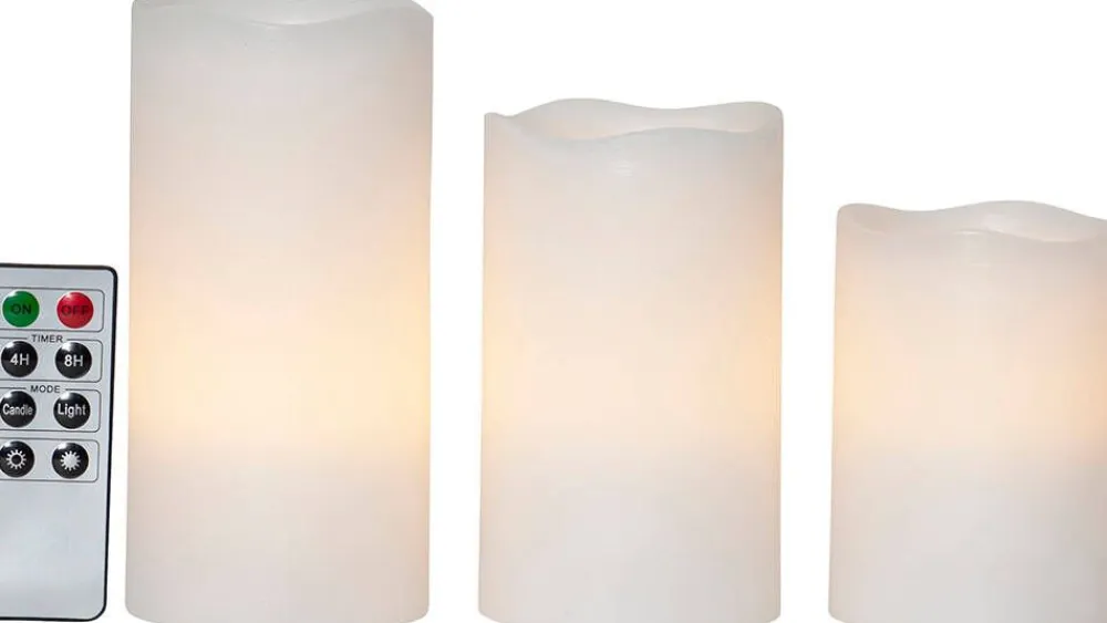 LED-kynttilä May valkoinen 3 kpl>Star Trading Clearance
