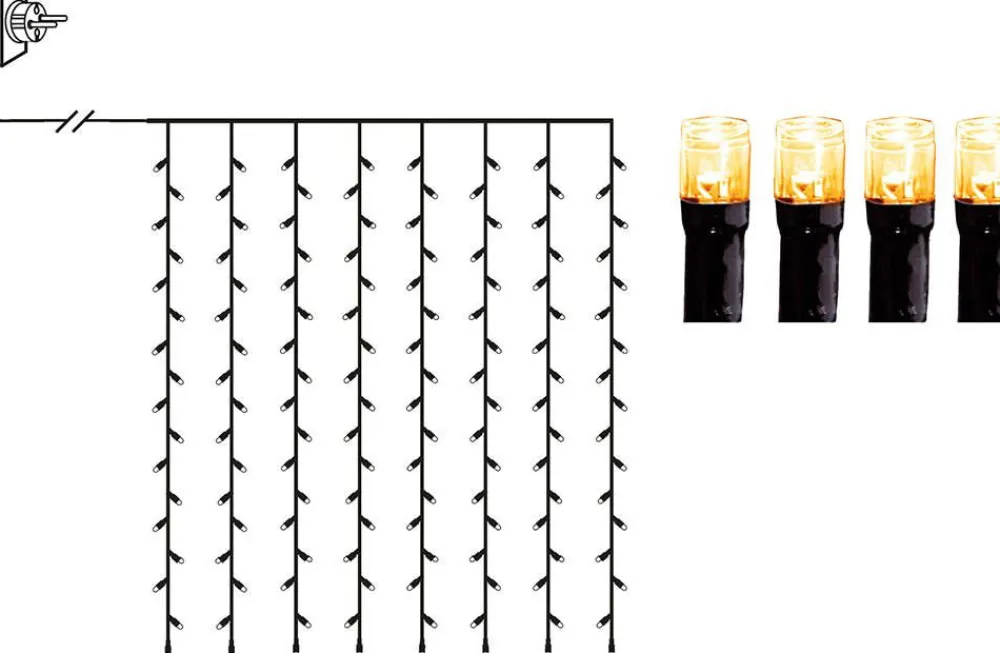 valoverho Golden Warm White 80 LED musta 1,3x1,>Star Trading Clearance