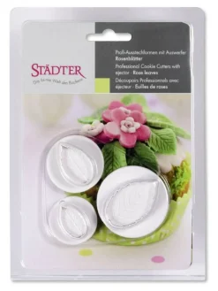 Leivonta|Städter Painomuotti ruusunlehti 3-osaa 2-4 cm