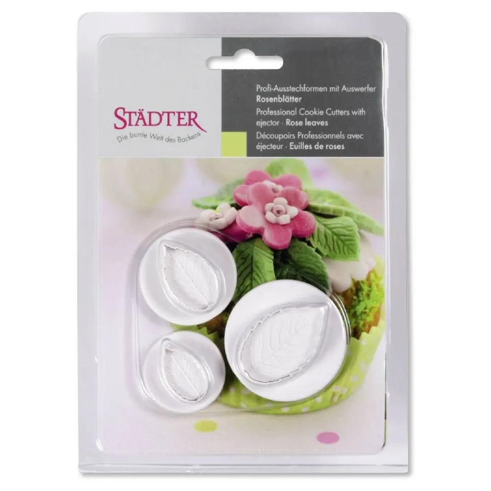 Leivonta|Städter Painomuotti ruusunlehti 3-osaa 2-4 cm