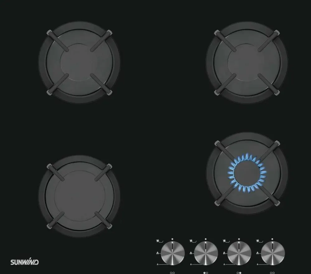 Sunwind Uunit Ja Liedet|kaasuliesitaso Chef 60 cm musta