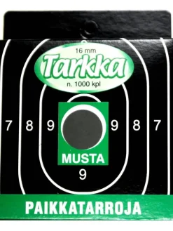 Metsästystarvikkeet|Tarkka Paikkatarra 16 mm musta