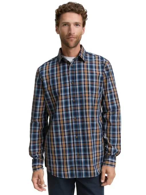 Tom Tailor Kauluspaidat|paita 1047324 38477 Navy blue shades check